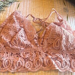 PINK Victoria's Secret Pink Lace Bra with Adjustable Straps
